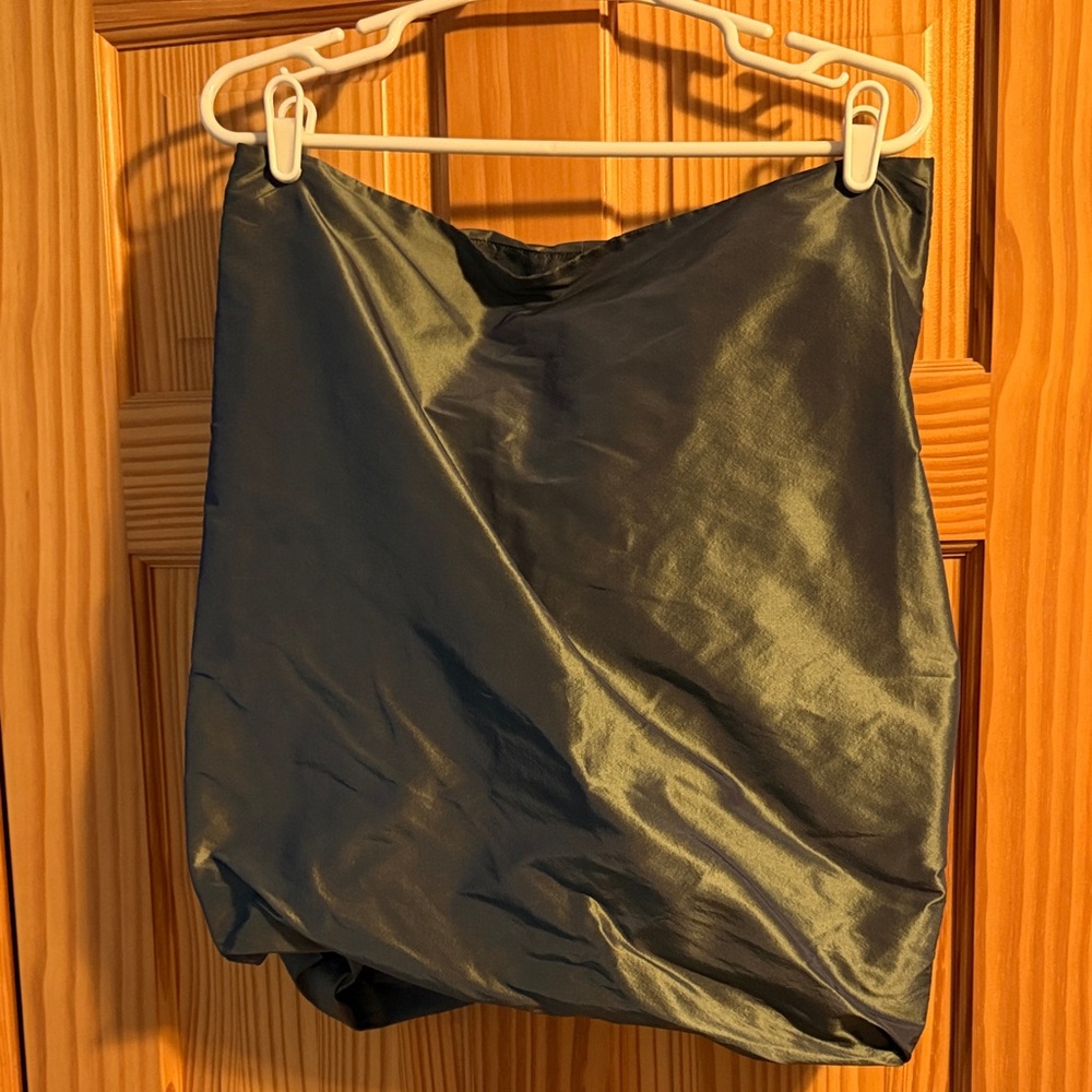 PAUW Amsterdam metallic blue bubble mini skirt, size 3, 100% silk